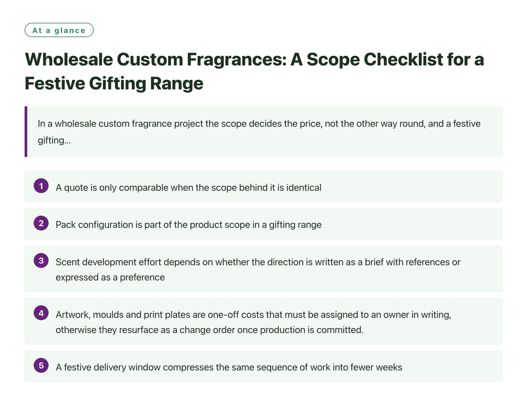 Wholesale Custom Fragrances: A Scope Checklist for a Festive Gifting Range——全文要点速览